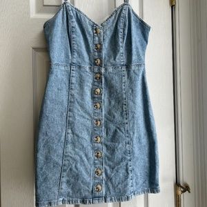 Garage Denim Bodycon Dress, XS